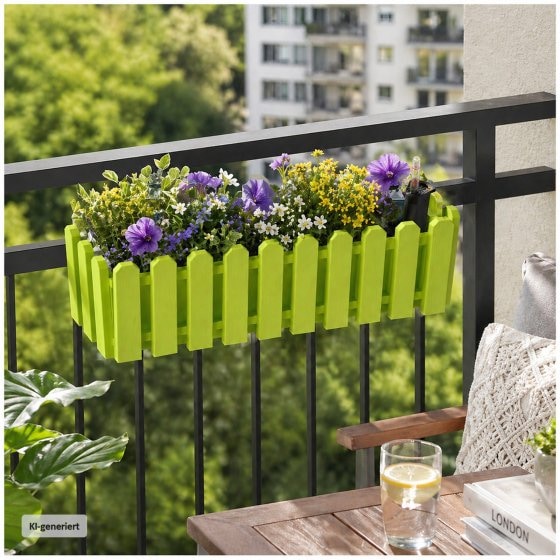 Blumenkasten mit Wasserspeicher Nessa 50 cm Grün 