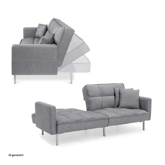 Schlafsofa Brigga Leinen Grau 