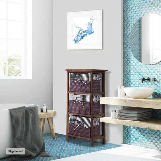 Regal mit 3 Körben Mia Landhaus Braun 