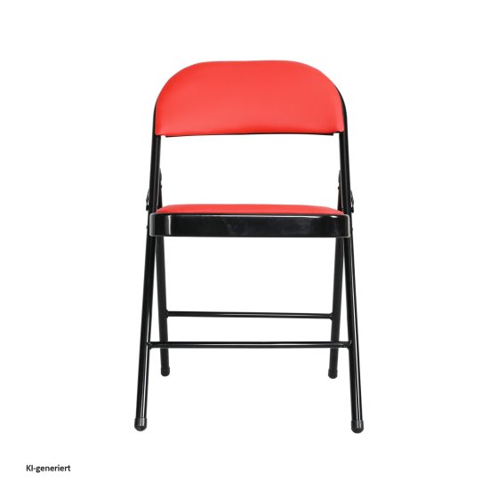 Klappstuhl Wedigo Kunstleder Rot-Schwarz 