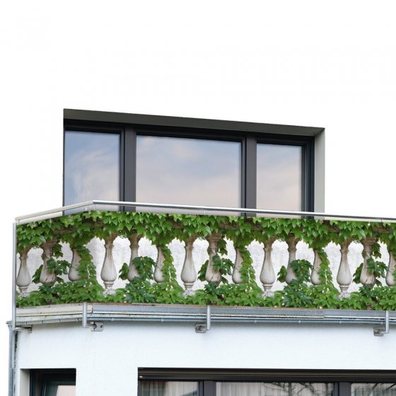 Balkon-Sichtschutz Mod. Efeu-Zaun, 5 m, UV- und witterungsbeständig 