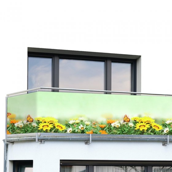 Balkon-Sichtschutz Mod. Schmetterling, 5 m, UV- und witterungsbeständig 