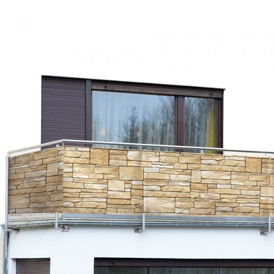 Balkon-Sichtschutz Mod. Mauer, 5 m, UV- und witterungsbeständig 
