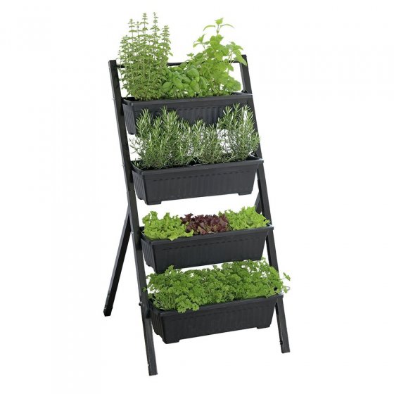 Vertikales Hochbeet, 4 Etagen, wetterbeständiger Kunststoff 