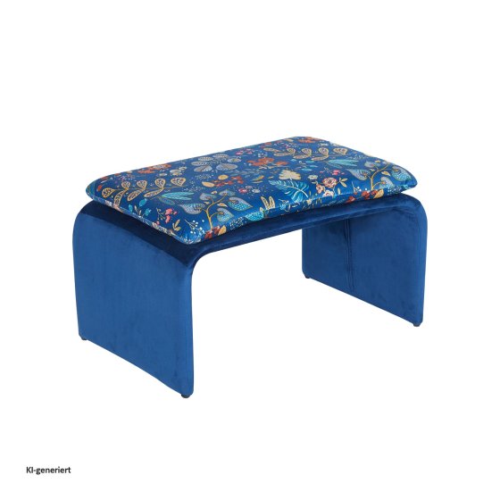 Polsterhocker B/H/T 61 x 34,5 x 40 cm Vance Blue Fantasy 