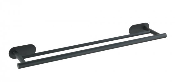 Turbo-Loc® Badetuchstange Duo Mod. Orea Black Matt, 60 cm, Befestigen ohne bohren 