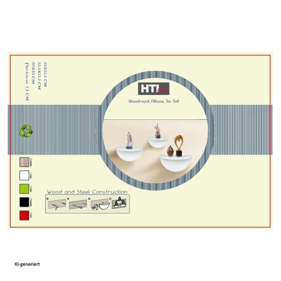 Wandregal 3er Set Konsole Altona Rot 