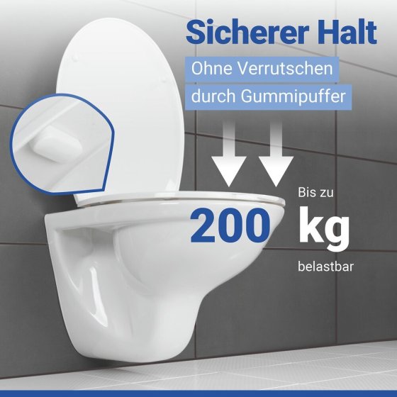 WC Sitz Mod. Kos Weiß, Toilettendeckel mit Absenkautomatik 