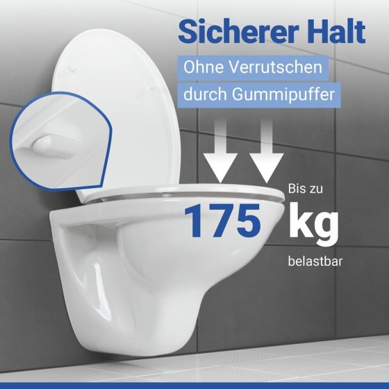 WC Sitz Mod. Samos Weiß, Toilettendeckel mit Absenkautomatik 