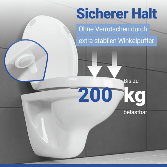 WC Sitz Mod. Secura Comfort, mit 5 cm Sitzerhöhung, belastbar bis 200 kg 