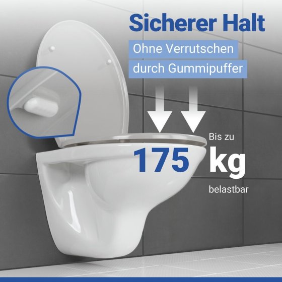 WC Sitz Mod. Samos Concrete Grey, Toilettendeckel mit Absenkautomatik 