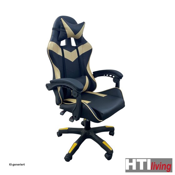 Schreibtischstuhl Krit Schwarz-Gold 