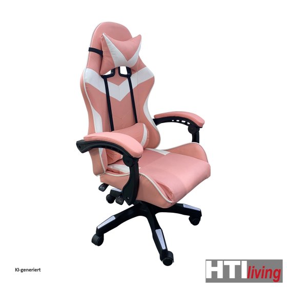 Schreibtischstuhl Krit Pink-Weiß 