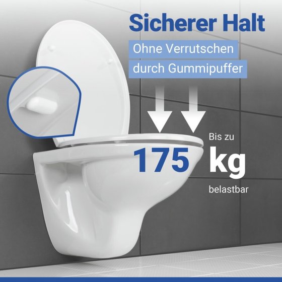 WC Sitz Mod. Vorno Neo Weiß, Toilettendeckel mit Absenkautomatik 