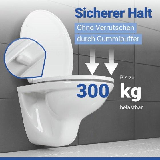 WC Sitz Mod. Ostuni Weiß, stabiler Toilettensitz mit Absenkautomatik 