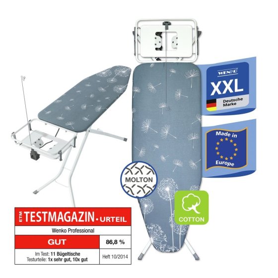 XXL Bügelbrett Mod. Professional, extrabreit, geeignet für Dampfbügelstationen 