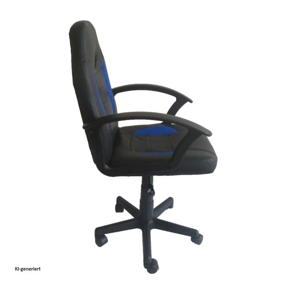 Schreibtischstuhl Junior höhenverstellbar ergonomischer Drehstuhl Schwarz-Blau 