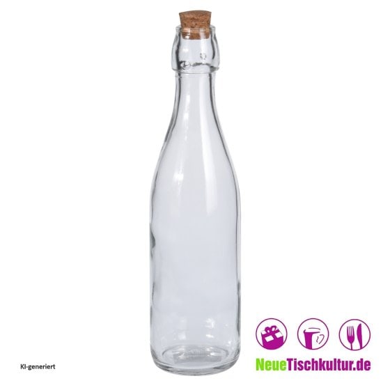 Glasflasche 0,5 Liter mit Korkverschluss 