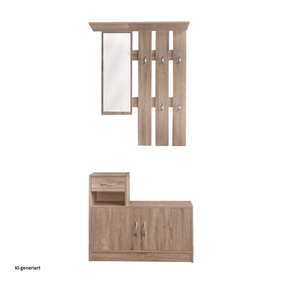 Garderobenpaneel mit Schuhschrank Thekla Sonoma 