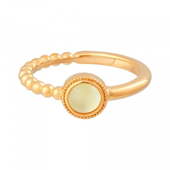 Ring 925 Silber vergoldet Prehnit 