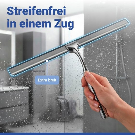 Badezimmerwischer Mod. Terni Jumbo, extra breite Wischfläche 