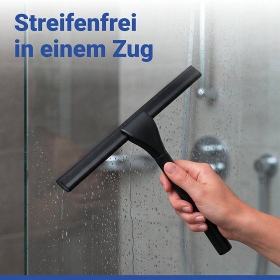 Mod. Vacuum-Loc® Duschabzieher Schwarz, Befestigen ohne bohren 