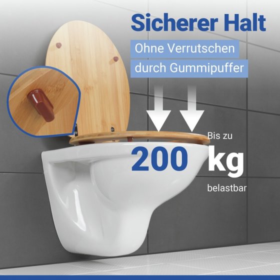 WC Sitz Mod. Bambus, Toilettensitz aus FSC®-zertifiziertem Bambus 