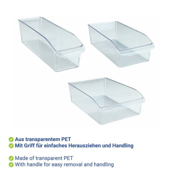 Kühlschrank-Organizer Set, 3-teilig, Aufbewahrungsboxen für Kühl- und Vorratsschrank 