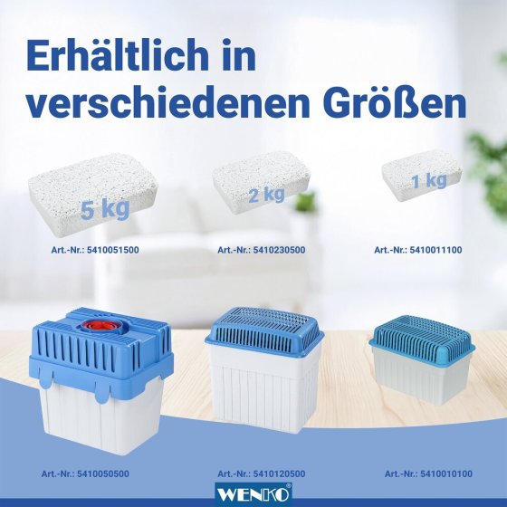 Luftentfeuchter Nachfüllpack 2x 2 kg, für Räume bis 160 m³ 