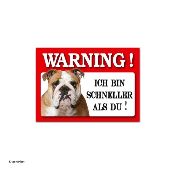 Blechschild Wachhund Englische Bulldogge 