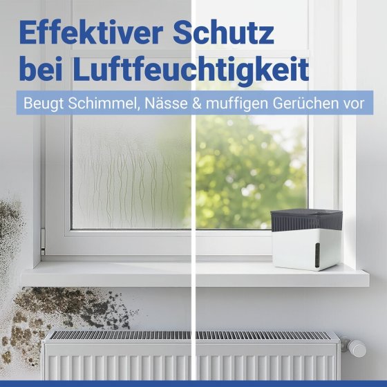 Raumentfeuchter Mod. Cube Weiß 500 g, 2er Set, beugt Schimmel und Gerüchen vor 