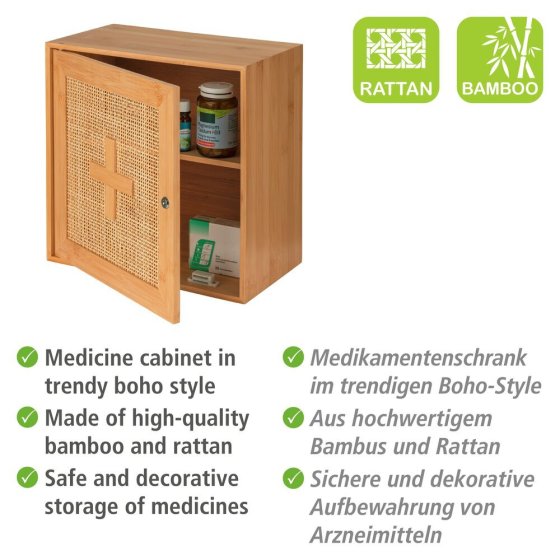 Medikamentenschrank Mod. Allegre, aus Bambus und Rattan 