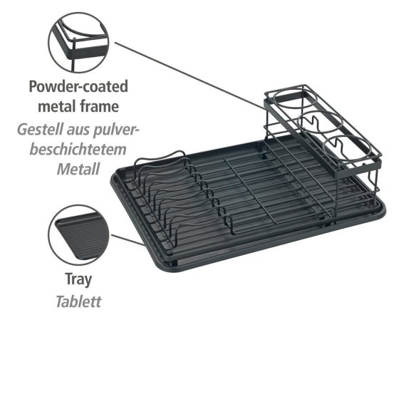 Geschirrabtropfer mit Flaschenhalter Mod. Amy, flexibel abnehmbare Komponenten 