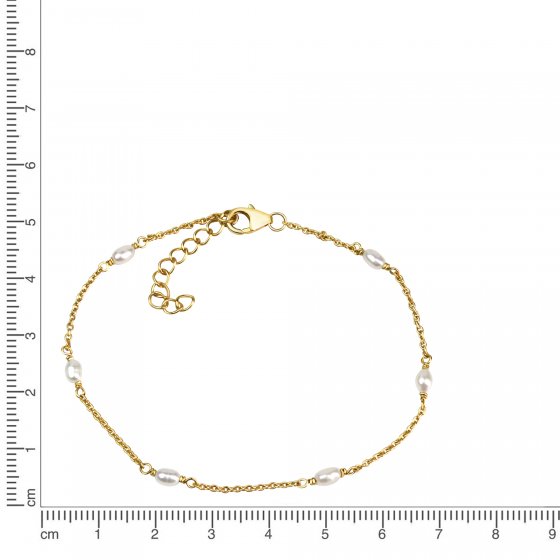 Armband 925/- Sterling Silber vergoldet Perle 