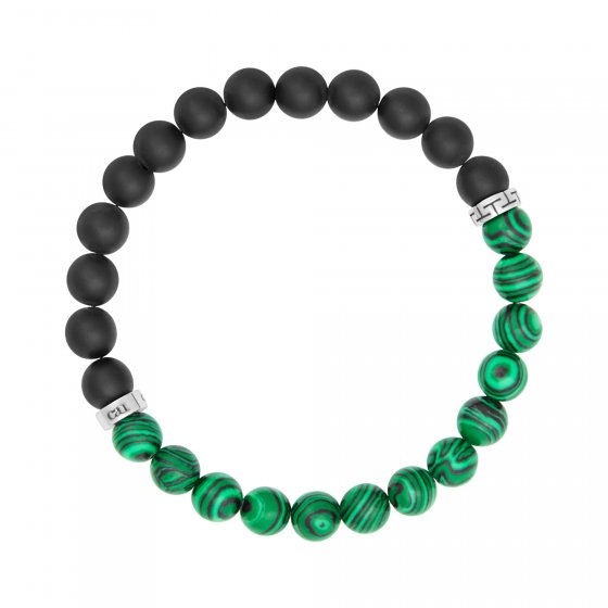 Strecht-Armband Malachit & Onyx 21cm 