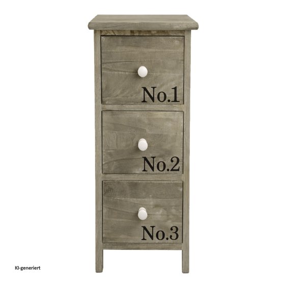 Kommode Melia schmal 3 Schubladen Numbers Sonoma 