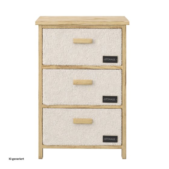 Kommode Melia mit 3 Plüsch-Schubladen 