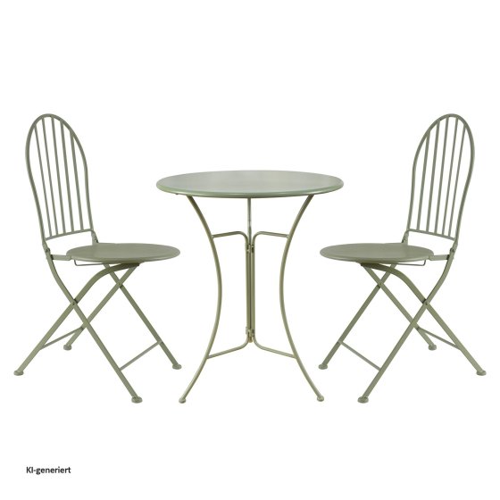 Bistro Sitzgruppe Metall Tisch mit 2 Stühlen Balkon Set Gartenmöbel 