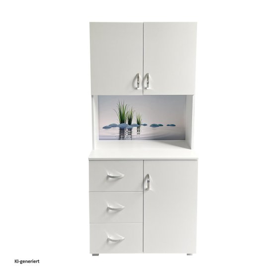 Schrank mit bedruckter Rückwand Steine 
