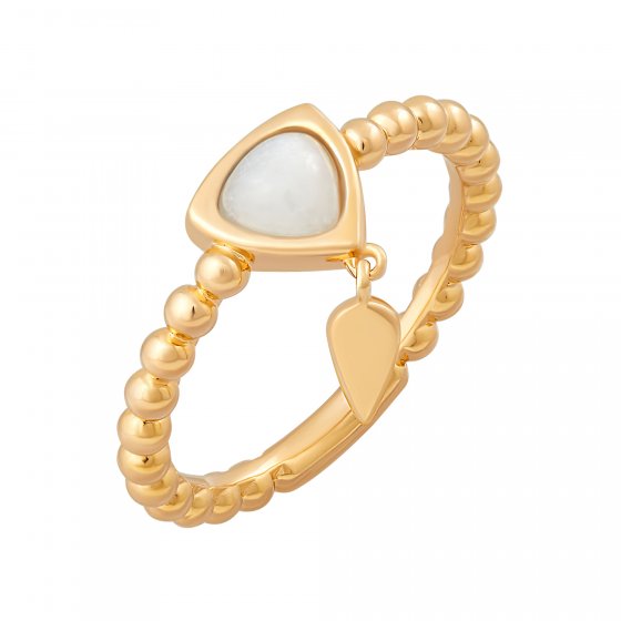 Ring 925 Silber vergoldet weißer Mondstein 