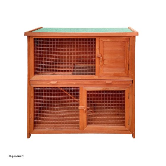 Kleintierstall aus Holz in Braun, ideal für Kaninchen 