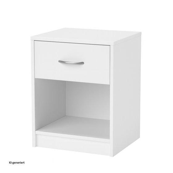 Nachtschrank mit 1 Schublade Nina Weiß 