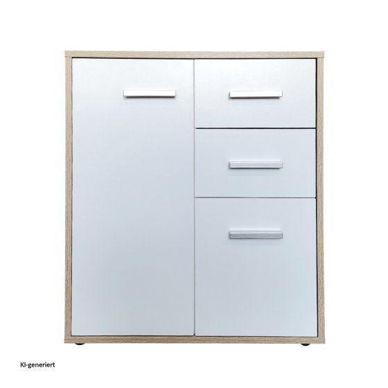 Kommode mit 2 Schubladen Nina Sonoma/Weiß 