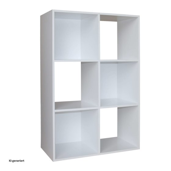 Standregal Weiß 6 Fächer 60 x 90 x 30 cm vielseitig als Regal oder Raumteiler 