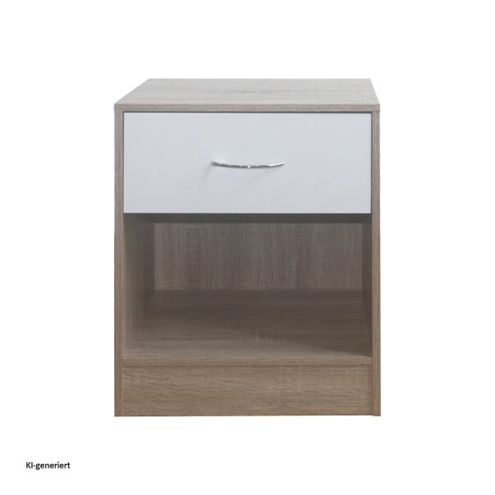Nachtschrank 2er Set Thekla Sonoma/Weiß 