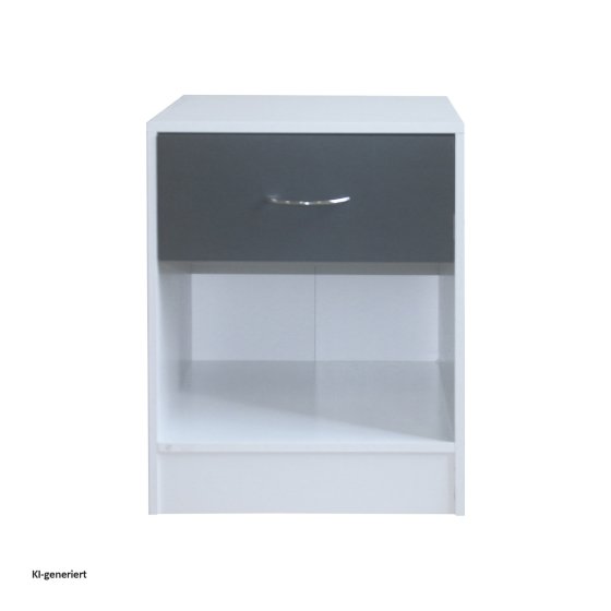 Nachtschrank 2er Set Thekla Weiß/Grau 