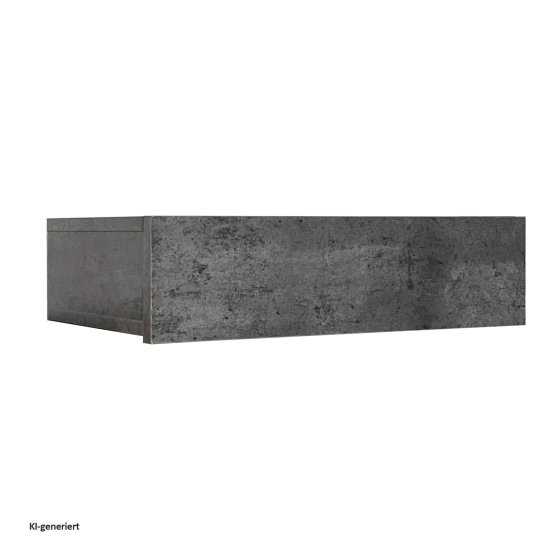 Wandregal mit Schublade 40 cm Betonoptik 