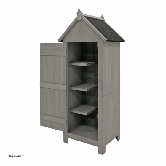 Gartengeräteschrank aus Holz Grau 
