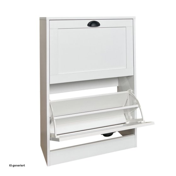 Schuhschrank Thekla mit 2 Klappen Weiß 