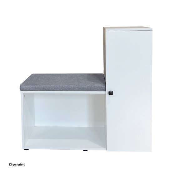 Schuhschrank mit Sitzbank Thekla Weiß 